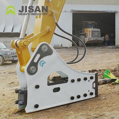 كسارة صخور هيدروليكية بضغط تشغيل 160-180 كجم/سم2 ومعدل تدفق زيت 150-190 لتر/دقيقة ومعدل تأثير 350-500 ضربة في الدقيقة للحفارات