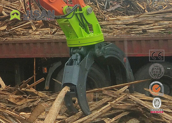 Double Linkage Rotating Hydraulic Log Grapple 1800mm Jaw Opening For CAT 336 Excavator