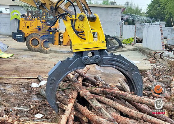 Double Linkage Rotating Hydraulic Log Grapple 1800mm Jaw Opening For CAT 336 Excavator